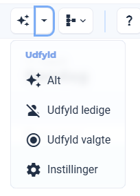 Viser udfult knappen