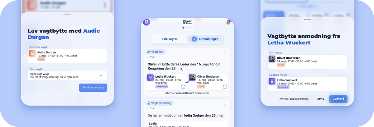 Vagtbytte fra appen