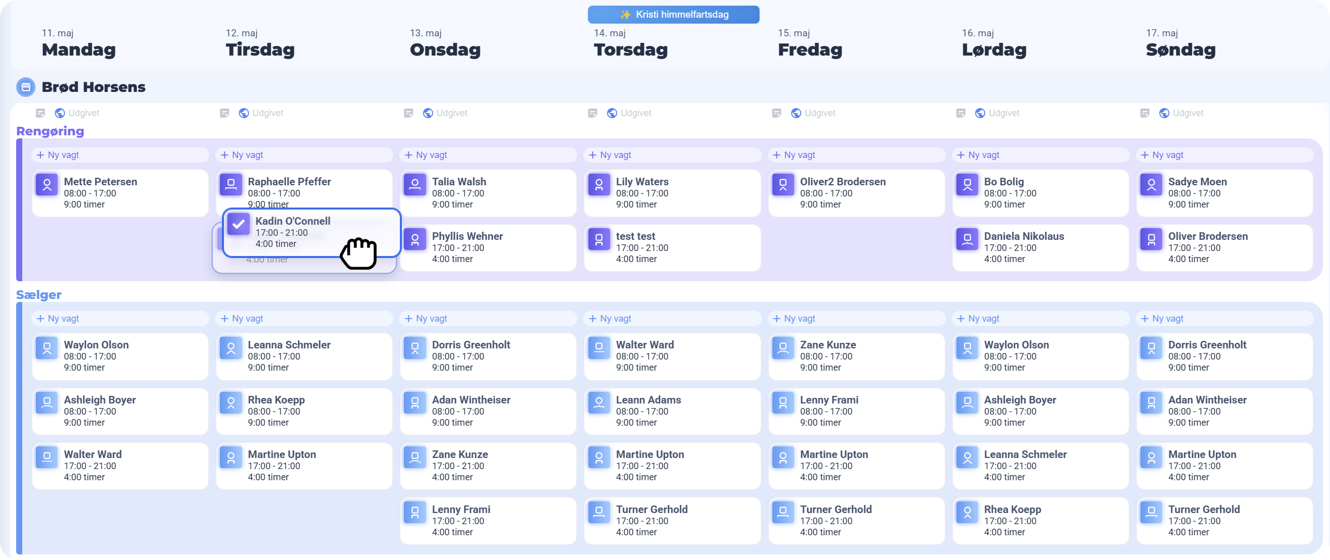 Ugeplan visning
